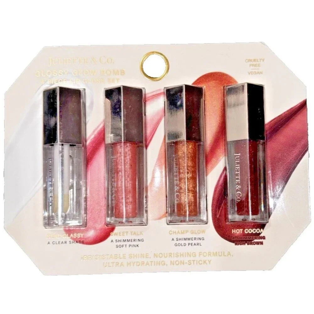 Juliette & Co Glossy Glow Bomb 4 Piece Lip Gloss Set